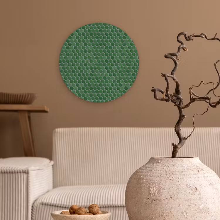 Penny - Mozaïek - Bosgroen - Green Wandcirkel kunststof plaat 5mm dik klein 188 -sfeer1