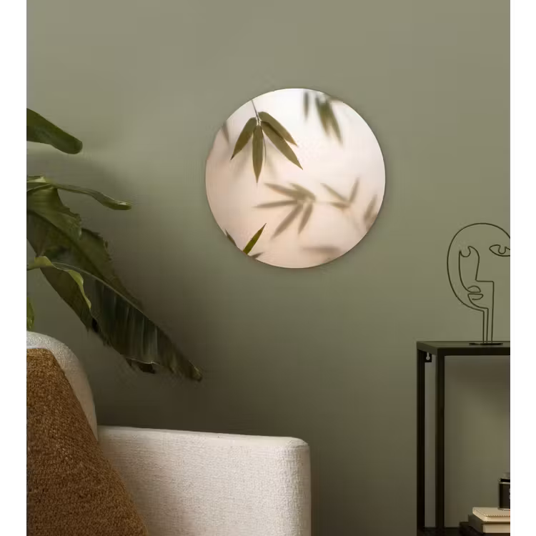 Planten - Bladeren - Natuur - Groen Wandcirkel kunststof plaat 5mm dik klein -sfeer3