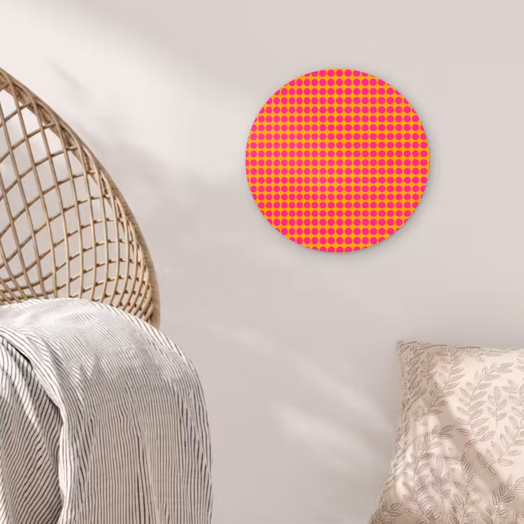 Stippen - Patroon - Oranje Wandcirkel kunststof plaat 5mm dik klein 188 -sfeer5
