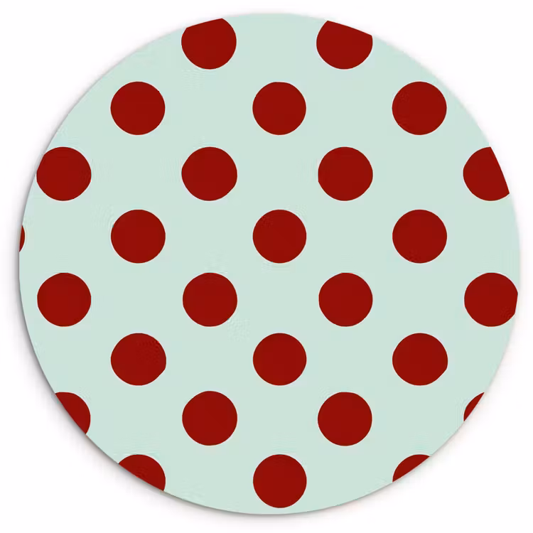 Polka - Dots - Rood Wandcirkel kunststof plaat 5mm dik klein 188 -3d