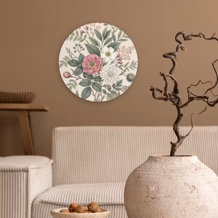 Romantisch - Design - Kleurrijk Wandcirkel kunststof plaat 5mm dik klein -sfeer1
