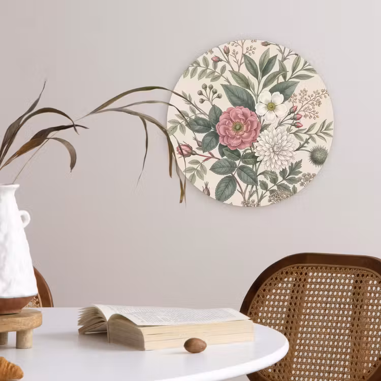 Romantisch - Design - Kleurrijk Wandcirkel kunststof plaat 5mm dik klein -sfeer4