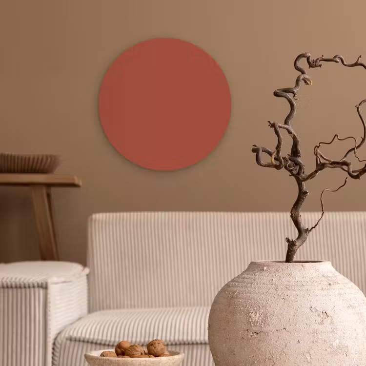 Rustic - Terracotta - Oranje Wandcirkel kunststof plaat 5mm dik klein 188 -sfeer1