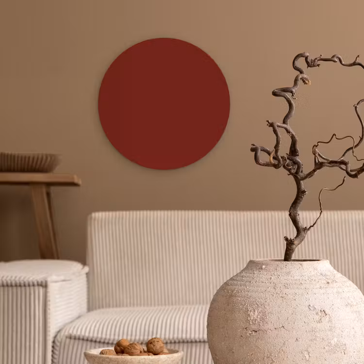 Rustic - Terracotta - Rood Wandcirkel kunststof plaat 5mm dik klein 188 -sfeer1