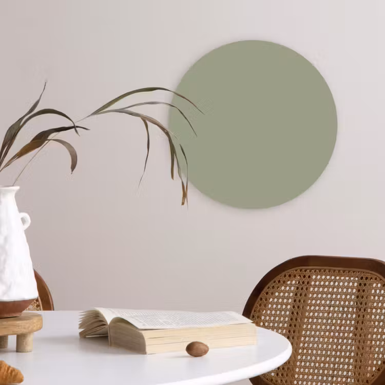 Sage - Mist - Groen Wandcirkel kunststof plaat 5mm dik klein 188 -sfeer4