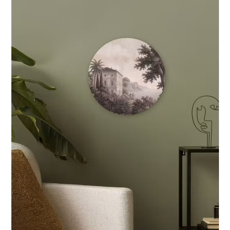 Zee - Villa - Beige Wandcirkel kunststof plaat 5mm dik klein -sfeer3