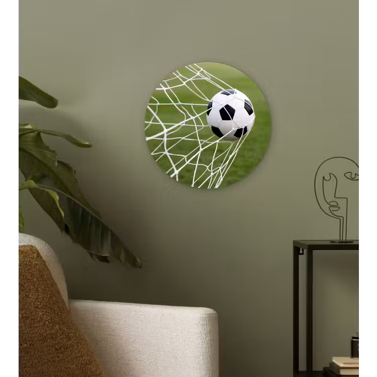 Voetbal - Goal - Net - Sport Wandcirkel kunststof plaat 5mm dik klein -sfeer3