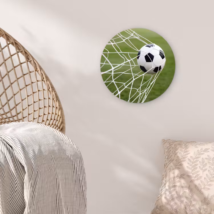 Voetbal - Goal - Net - Sport Wandcirkel kunststof plaat 5mm dik klein -sfeer5