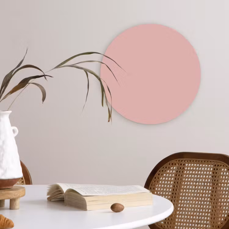Soft - Blush - Roze Wandcirkel kunststof plaat 5mm dik klein 188 -sfeer4