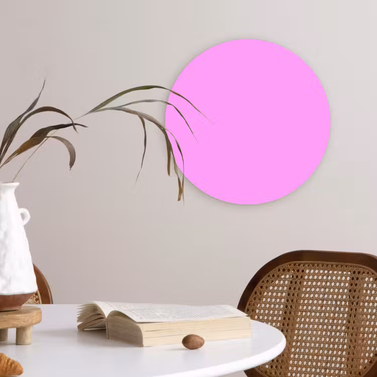 Soft - Lavender - Roze Wandcirkel kunststof plaat 5mm dik klein 188 -sfeer4