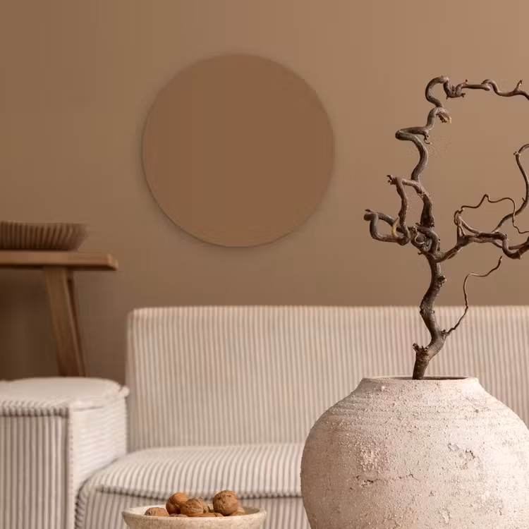 Soft - Walnut - Bruin Wandcirkel kunststof plaat 5mm dik klein 188 -sfeer1