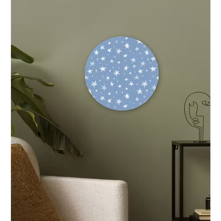 Sterretjes - Patroon - Blauw Wandcirkel kunststof plaat 5mm dik klein 188 -sfeer3