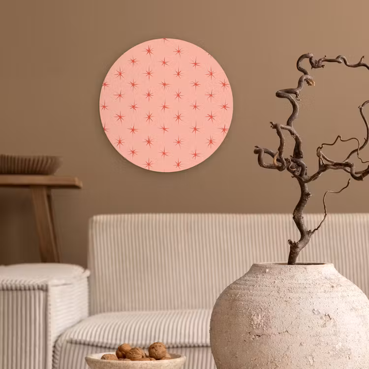 Sterretjes - Patroon - Oranje Wandcirkel kunststof plaat 5mm dik klein 188 -sfeer1