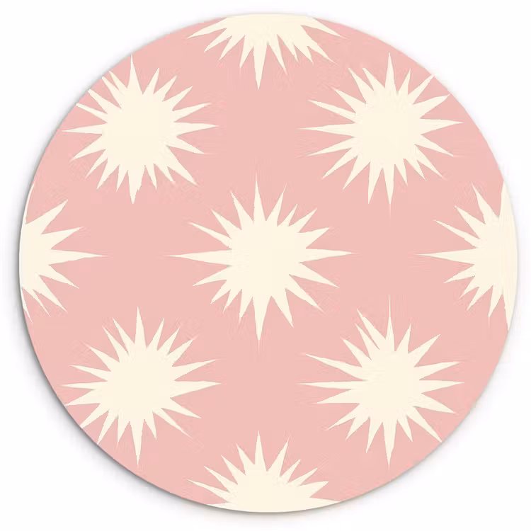 Zonnen - Patroon - Roze Wandcirkel kunststof plaat 5mm dik klein 188 -3d