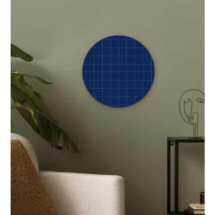 Tegel - Patroon - Blauw Wandcirkel kunststof plaat 5mm dik klein 188 -sfeer3
