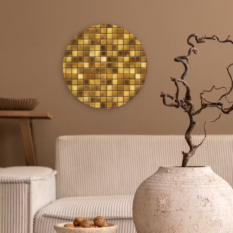 Tegels - Mozaïek - Luxe - Warm Goud Wandcirkel kunststof plaat 5mm dik klein 188 -sfeer1