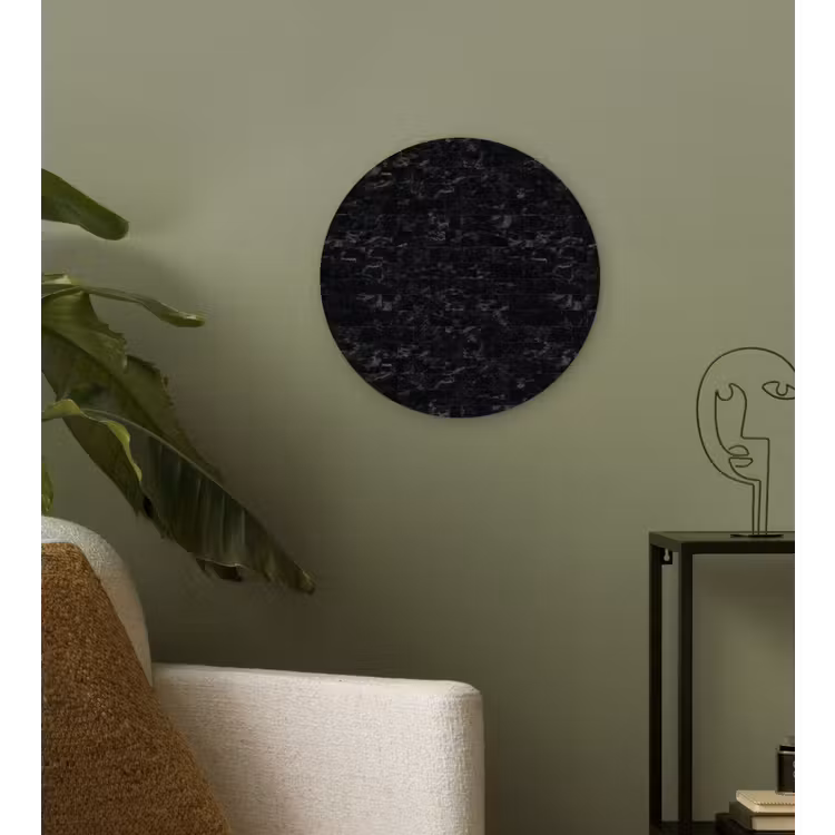 Tegels - Patroon - Marmer - Zwart Wandcirkel kunststof plaat 5mm dik klein 188 -sfeer3