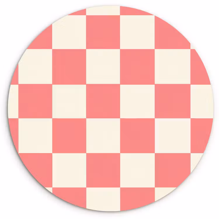 Traditioneel - Patroon - Roze Wandcirkel kunststof plaat 5mm dik klein 188 -3d
