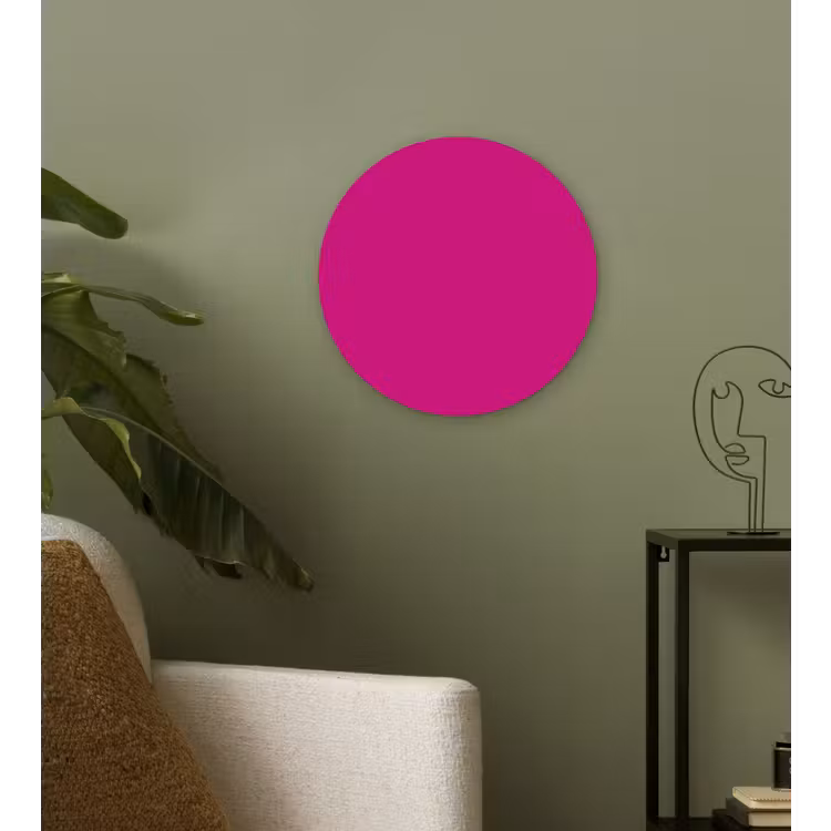 Velvet - Magenta - Roze Wandcirkel kunststof plaat 5mm dik klein 188 -sfeer3