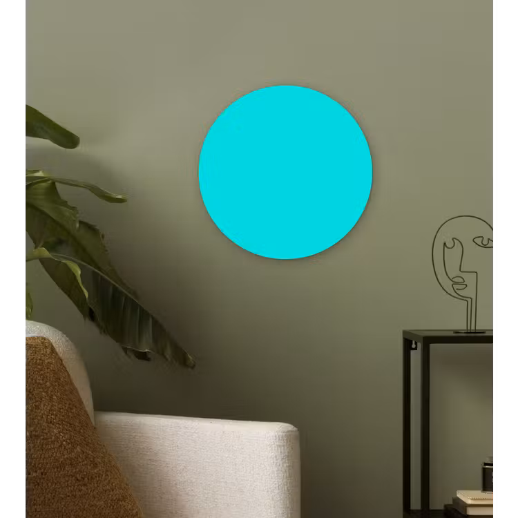 Vivid - Aquamarine - Turkoois Wandcirkel kunststof plaat 5mm dik klein 188 -sfeer3