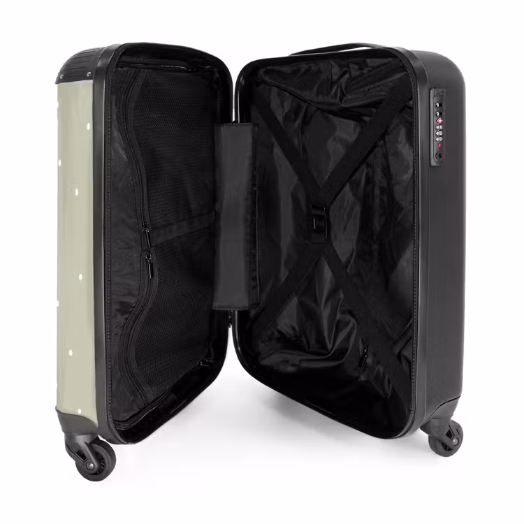 Een bruine beer die een boek leest - Groen NBS - Handbagage koffer - Volwassenen Unisex middel -binnenkant