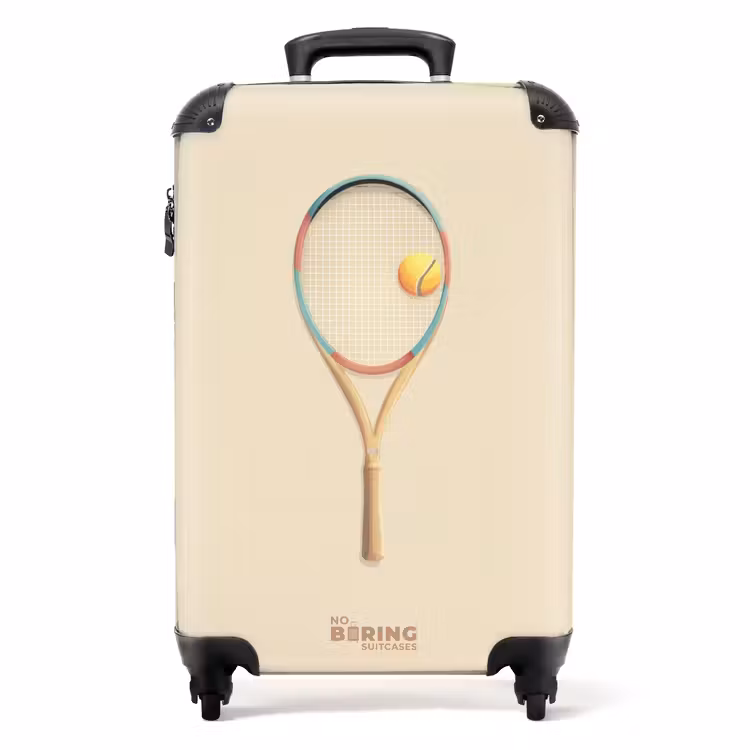 Een tennisracket in beige tinten NBS - Handbagage koffer - Volwassenen Unisex middel -productfoto_recht