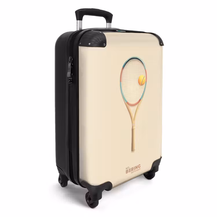 Een tennisracket in beige tinten NBS - Handbagage koffer - Volwassenen Unisex middel -productfoto_3d