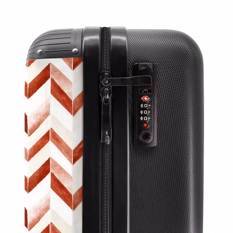 Pijlen patroon rood NBS - Handbagage koffer - Volwassenen Unisex middel -slot
