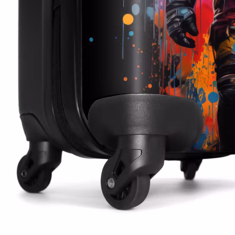 Astronaut omringd door graffiti NBS - Handbagage koffer - Unisex middel -wiel