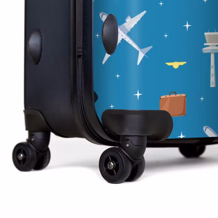 Luchtvaartthema met vliegtuigen op blauwe achtergrond NBS - Large koffer - Volwassenen Unisex groot -product2