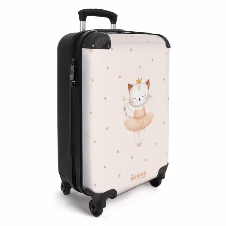 Ballerina kitten in beige kleuren NBS - Handbagage koffer - Volwassenen Unisex middel -productfoto_3d