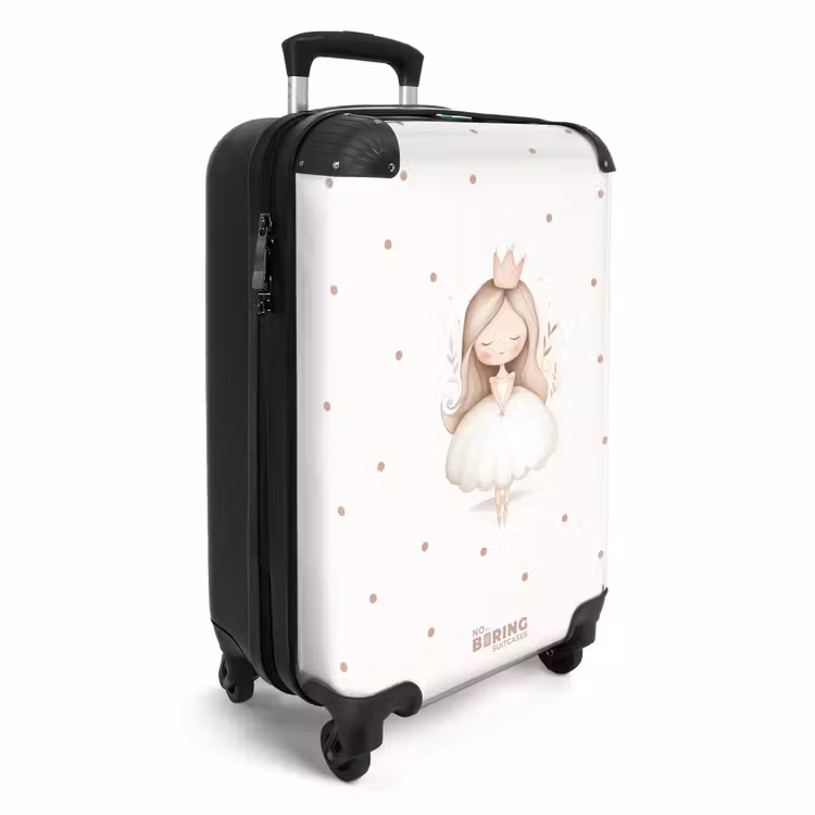 Ballerina prinses tussen beige stippen NBS - Handbagage koffer - Volwassenen Unisex middel -productfoto_3d