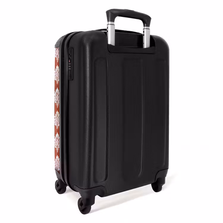 Barok print rood NBS - Handbagage koffer - Volwassenen Unisex middel -achterkant