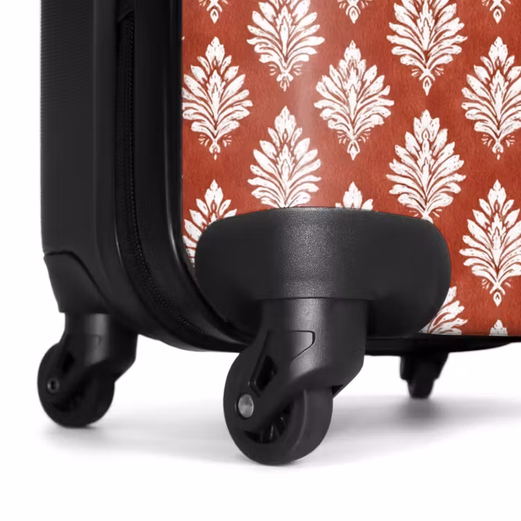 Barok print rood NBS - Handbagage koffer - Volwassenen Unisex middel -wiel