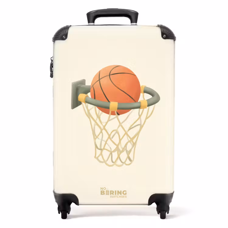 Basketbal in neutrale kleuren NBS - Handbagage koffer - Volwassenen Unisex middel -productfoto_recht