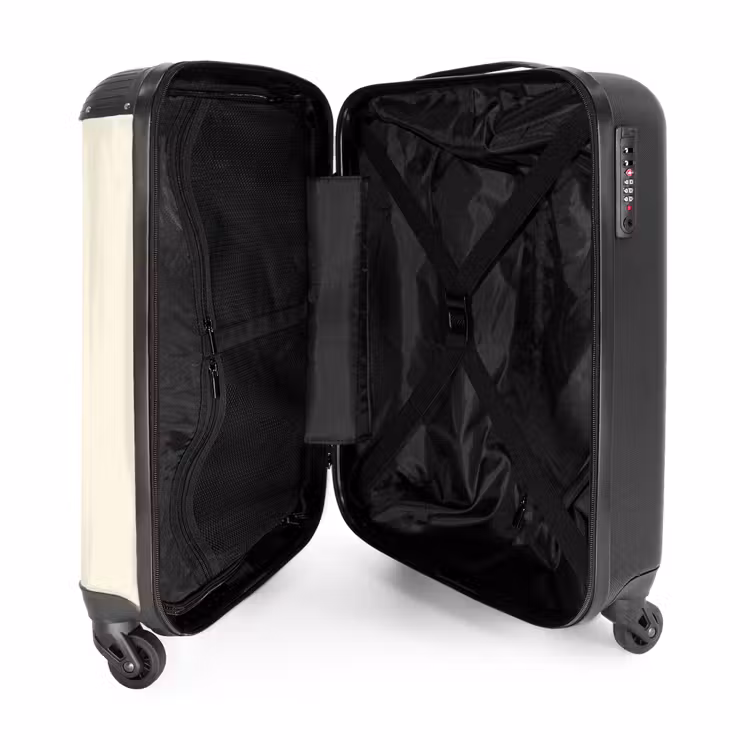 Basketbal in neutrale kleuren NBS - Handbagage koffer - Volwassenen Unisex middel -binnenkant