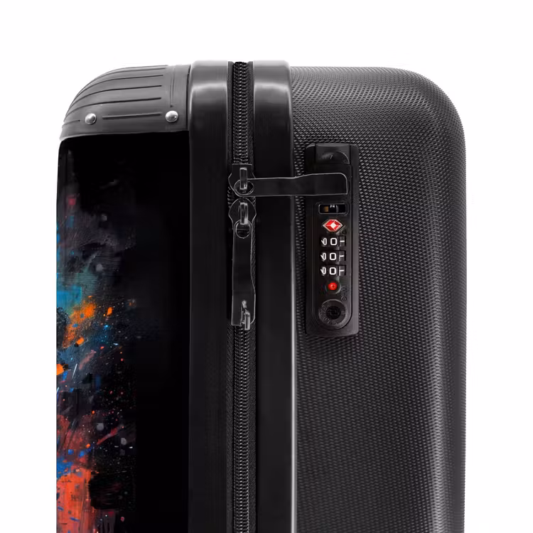 Basketbal omringd door graffiti NBS - Handbagage koffer - Unisex middel -slot