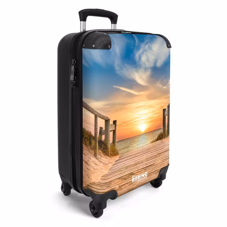 Strand pad bij zonsondergang NBS - Handbagage koffer - Unisex middel -productfoto_3d