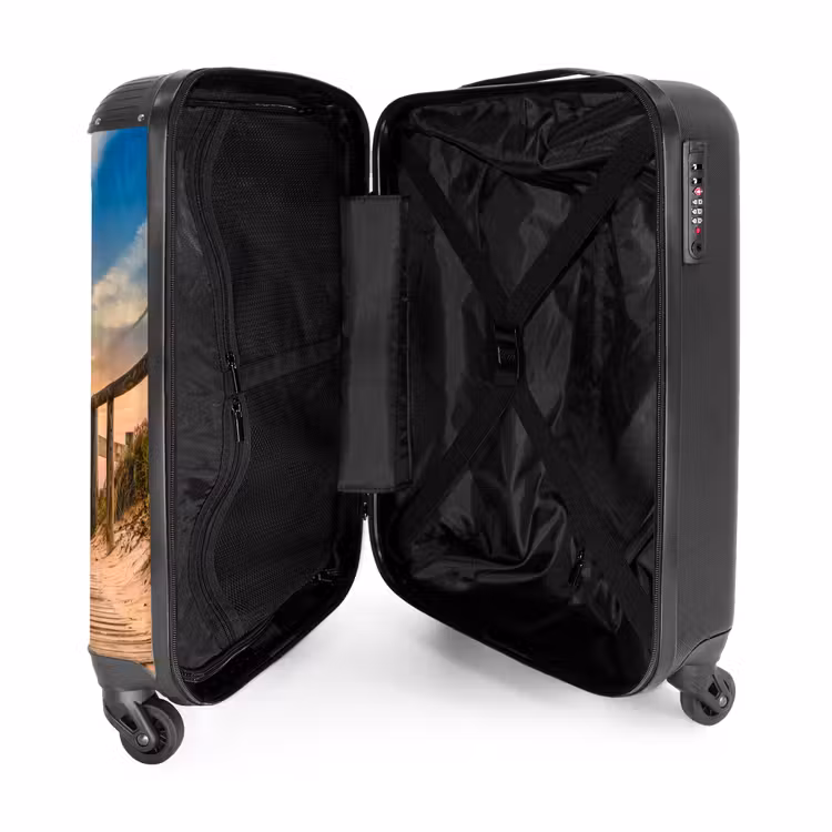 Strand pad bij zonsondergang NBS - Handbagage koffer - Unisex middel -binnenkant