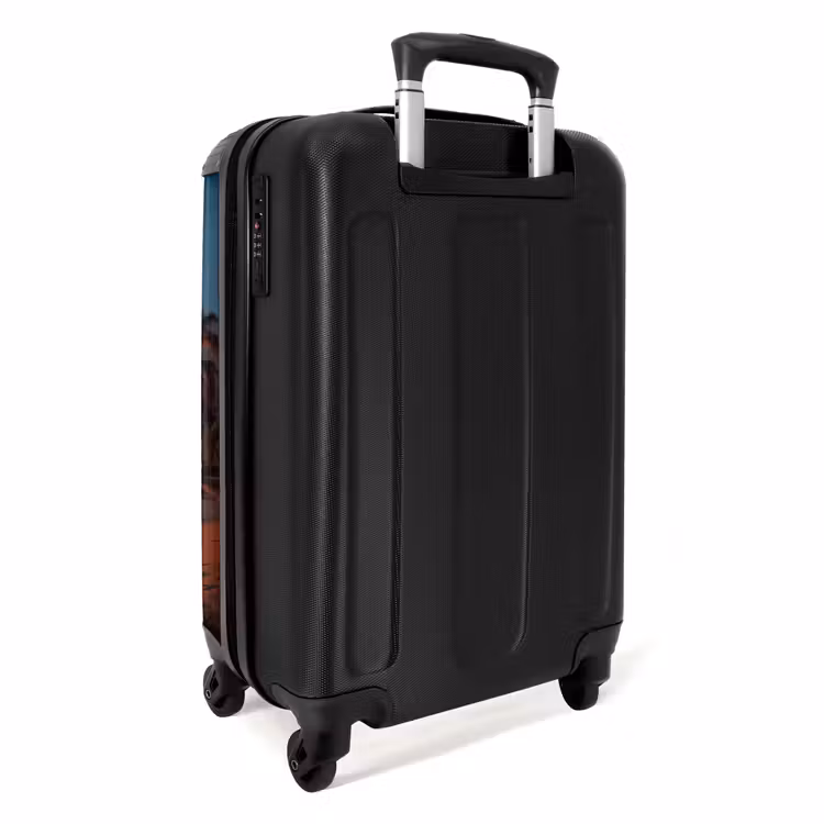 Strand met palmboom bij zonsondergang NBS - Handbagage koffer - Unisex middel -achterkant