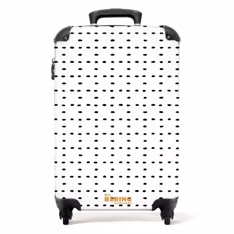 Zwarte stippen op een witte achtergrond NBS - Handbagage koffer - Volwassenen Unisex middel -productfoto_recht
