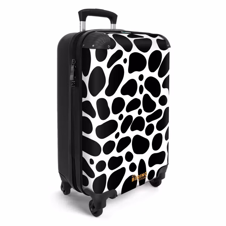 Zwarte vlekken over een witte achtergrond NBS - Handbagage koffer - Volwassenen Unisex middel -productfoto_3d