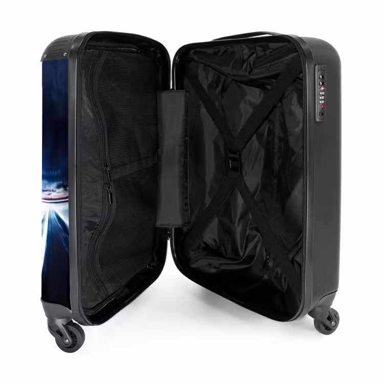 Blauwe blitz NBS - Handbagage koffer - Unisex middel -binnenkant