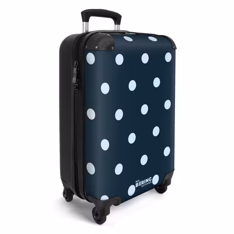 Blauw stippen patroon NBS - Handbagage koffer - Unisex middel -productfoto_3d