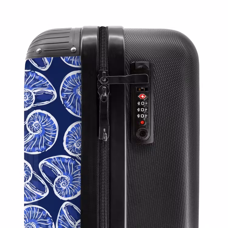 Blauwe schelpen patroon NBS - Handbagage koffer - Volwassenen Unisex middel -slot