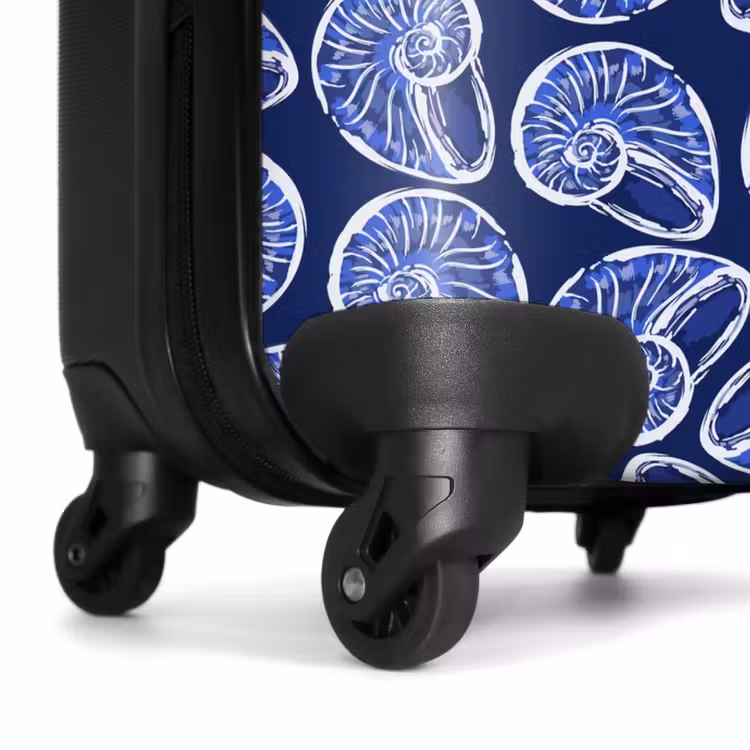 Blauwe schelpen patroon NBS - Handbagage koffer - Volwassenen Unisex middel -wiel