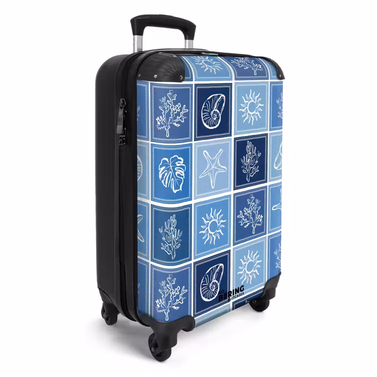 Blauwe zomer print NBS - Handbagage koffer - Volwassenen Unisex middel -productfoto_3d