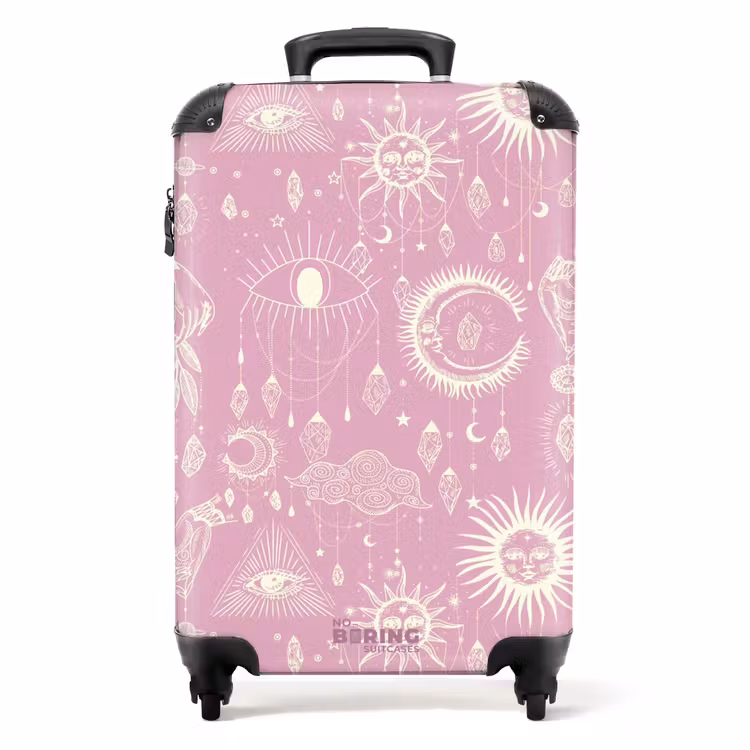 Boho - Roze hemelpatroon NBS - Handbagage koffer - Unisex middel -productfoto_recht