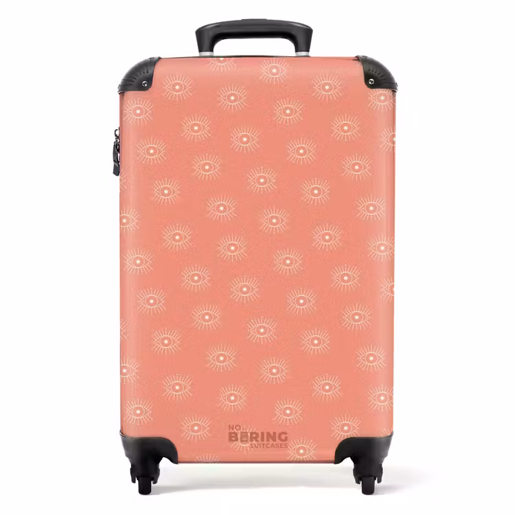 Boho - Zalmroze patroon NBS - Handbagage koffer - Unisex middel -productfoto_recht