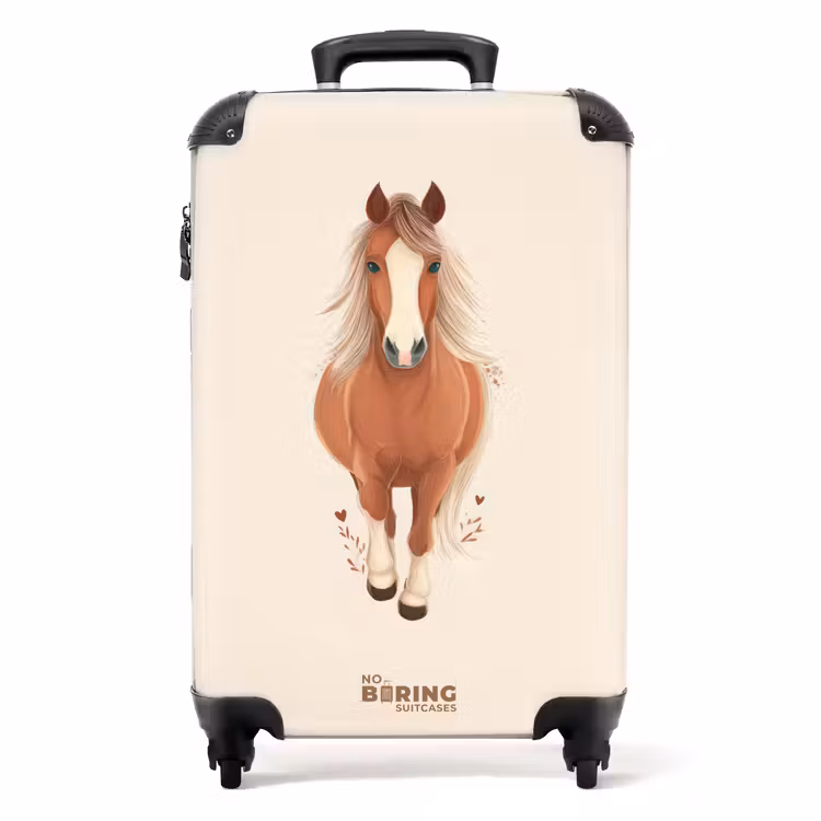 Bruin paard in gallop NBS - Handbagage koffer - Volwassenen Unisex middel -productfoto_recht